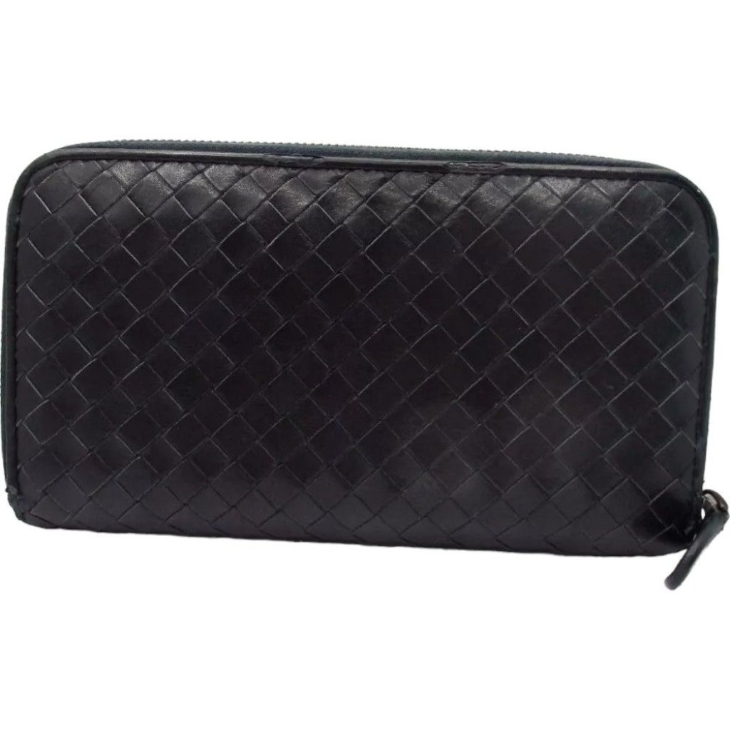 826143am (V1) Bottega Veneta Wallet Long Black Leather